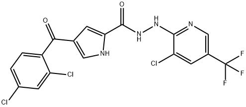 N'-[3-CHLORO-5-(TRIFLUOROMETHYL)-2-PYRIDINYL]-4-(2,4-DICHLOROBENZOYL)-1H-PYRROLE-2-CARBOHYDRAZIDE 结构式