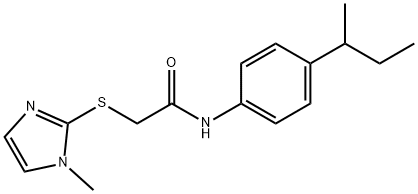 N-[4-(SEC-BUTYL)PHENYL]-2-[(1-METHYL-1H-IMIDAZOL-2-YL)SULFANYL]ACETAMIDE 结构式