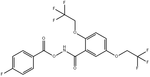 N-[(4-FLUOROBENZOYL)OXY]-2,5-BIS(2,2,2-TRIFLUOROETHOXY)BENZENECARBOXAMIDE 结构式