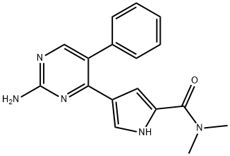 4-(2-AMINO-5-PHENYL-4-PYRIMIDINYL)-N,N-DIMETHYL-1H-PYRROLE-2-CARBOXAMIDE 结构式