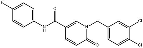 1-(3,4-DICHLOROBENZYL)-N-(4-FLUOROPHENYL)-6-OXO-1,6-DIHYDRO-3-PYRIDINECARBOXAMIDE 结构式