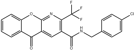 N-(4-CHLOROBENZYL)-5-OXO-2-(TRIFLUOROMETHYL)-5H-CHROMENO[2,3-B]PYRIDINE-3-CARBOXAMIDE 结构式