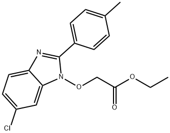 ETHYL 2-([6-CHLORO-2-(4-METHYLPHENYL)-1H-1,3-BENZIMIDAZOL-1-YL]OXY)ACETATE 结构式