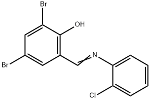2,4-Dibromo-6-([(2-chlorophenyl)imino]methyl)benzenol 结构式
