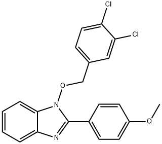 1-[(3,4-DICHLOROBENZYL)OXY]-2-(4-METHOXYPHENYL)-1H-1,3-BENZIMIDAZOLE 结构式