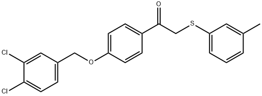 1-(4-[(3,4-DICHLOROBENZYL)OXY]PHENYL)-2-[(3-METHYLPHENYL)SULFANYL]-1-ETHANONE 结构式