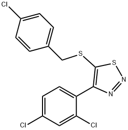 4-CHLOROBENZYL 4-(2,4-DICHLOROPHENYL)-1,2,3-THIADIAZOL-5-YL SULFIDE 结构式