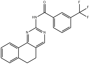 N-(5,6-Dihydrobenzo[h]quinazolin-2-yl)-3-(trifluoromethyl)benzenecarboxamide 结构式