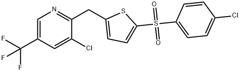 3-CHLORO-2-((5-[(4-CHLOROPHENYL)SULFONYL]-2-THIENYL)METHYL)-5-(TRIFLUOROMETHYL)PYRIDINE 结构式