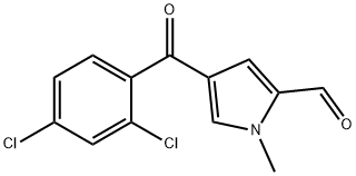 4-(2,4-二氯苯并基)-1-甲基-1H-吡咯-2-甲醛 结构式