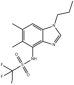 N-(5,6-DIMETHYL-1-PROPYL-1H-1,3-BENZIMIDAZOL-4-YL)(TRIFLUORO)METHANESULFONAMIDE 结构式