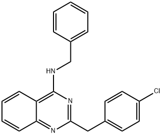 N-BENZYL-2-(4-CHLOROBENZYL)-4-QUINAZOLINAMINE 结构式