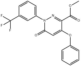 METHYL 6-OXO-4-PHENOXY-1-[3-(TRIFLUOROMETHYL)PHENYL]-1,6-DIHYDRO-3-PYRIDAZINECARBOXYLATE 结构式
