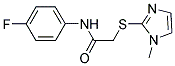 N-(4-FLUOROPHENYL)-2-[(1-METHYL-1H-IMIDAZOL-2-YL)SULFANYL]ACETAMIDE 结构式