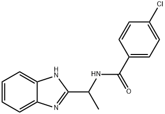 N-[1-(1H-1,3-BENZIMIDAZOL-2-YL)ETHYL]-4-CHLOROBENZENECARBOXAMIDE 结构式