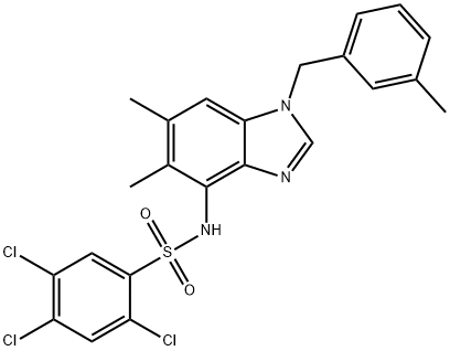 2,4,5-Trichloro-N-[5,6-dimethyl-1-(3-methylbenzyl)-1H-1,3-benzimidazol-4-yl]benzenesulfonamide 结构式