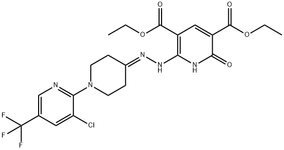 DIETHYL 2-(2-(1-[3-CHLORO-5-(TRIFLUOROMETHYL)-2-PYRIDINYL]-4-PIPERIDINYLIDENE)HYDRAZINO)-6-HYDROXY-3,5-PYRIDINEDICARBOXYLATE 结构式