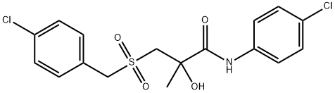 3-[(4-CHLOROBENZYL)SULFONYL]-N-(4-CHLOROPHENYL)-2-HYDROXY-2-METHYLPROPANAMIDE 结构式