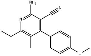 2-AMINO-6-ETHYL-4-(4-METHOXYPHENYL)-5-METHYLNICOTINONITRILE 结构式