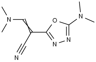 3-(Dimethylamino)-2-[5-(dimethylamino)-1,3,4-oxadiazol-2-yl]acrylonitrile 结构式