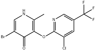 5-BROMO-3-([3-CHLORO-5-(TRIFLUOROMETHYL)-2-PYRIDINYL]OXY)-2-METHYL-4(1H)-PYRIDINONE 结构式