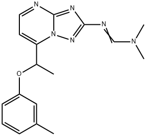 N,N-DIMETHYL-N'-(7-[1-(3-METHYLPHENOXY)ETHYL][1,2,4]TRIAZOLO[1,5-A]PYRIMIDIN-2-YL)IMINOFORMAMIDE 结构式