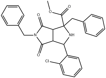 METHYL 1,5-DIBENZYL-3-(2-CHLOROPHENYL)-4,6-DIOXOOCTAHYDROPYRROLO[3,4-C]PYRROLE-1-CARBOXYLATE 结构式