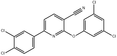 2-(3,5-DICHLOROPHENOXY)-6-(3,4-DICHLOROPHENYL)NICOTINONITRILE 结构式