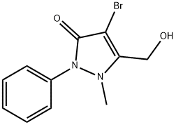 4-溴-5-(羟甲基)-1-甲基-2-苯基-1,2-二氢-3H-吡唑-3-酮 结构式