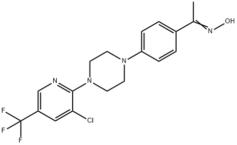 1-(4-(4-[3-CHLORO-5-(TRIFLUOROMETHYL)-2-PYRIDINYL]PIPERAZINO)PHENYL)-1-ETHANONE OXIME 结构式