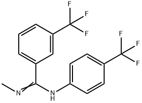 N'-METHYL-3-(TRIFLUOROMETHYL)-N-[4-(TRIFLUOROMETHYL)PHENYL]BENZENECARBOXIMIDAMIDE 结构式