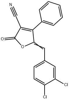 5-[(3,4-Dichlorophenyl)methylene]-2-oxo-4-phenyl-2,5-dihydro-3-furancarbonitrile 结构式