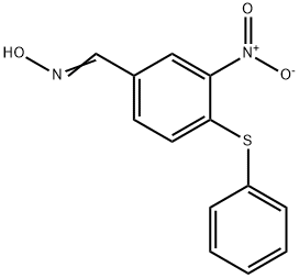 3-NITRO-4-(PHENYLSULFANYL)BENZENECARBALDEHYDE OXIME 结构式