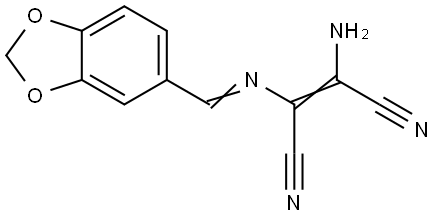 2-Amino-1-(1-aza-2-benzo[3,4-d]1,3-dioxolen-5-ylvinyl)ethene-1,2-dicarbonitrile 结构式