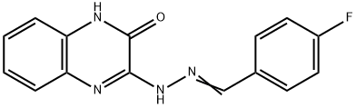 4-FLUOROBENZENECARBALDEHYDE N-(3-OXO-3,4-DIHYDRO-2-QUINOXALINYL)HYDRAZONE 结构式