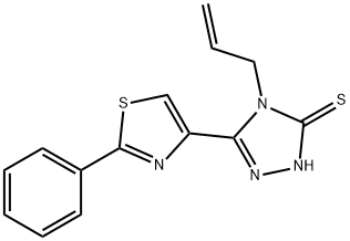 4-烯丙基-5-(2-苯基噻唑-4-基)-2,4-二氢-3H-1,2,4-三唑-3-硫酮 结构式