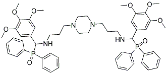 N1-[(DIPHENYLPHOSPHORYL)(3,4,5-TRIMETHOXYPHENYL)METHYL]-3-[4-(3-([(DIPHENYL PHOSPHORYL)(3,4,5-TRIMETHOXYPHENYL)METHYL]AMINO)PROPYL)PIPERAZINO]PROPAN-1-AMINE 结构式