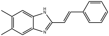 (E)-5,6-二甲基-2-苯乙烯基-1H-苯并[D]咪唑 结构式