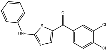 (2-Anilino-1,3-thiazol-5-yl)(3,4-dichlorophenyl)methanone 结构式