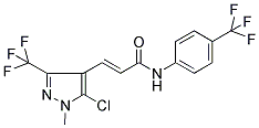 N1-[4-(TRIFLUOROMETHYL)PHENYL]-3-[5-CHLORO-1-METHYL-3-(TRIFLUOROMETHYL)-1H-PYRAZOL-4-YL]ACRYLAMIDE 结构式