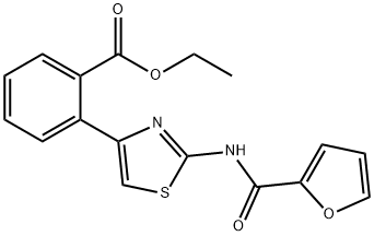 ETHYL 2-(2-[(2-FURYLCARBONYL)AMINO]-1,3-THIAZOL-4-YL)BENZENECARBOXYLATE 结构式