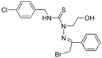 N1-(4-CHLOROBENZYL)-2-(2-BROMO-1-PHENYLETHYLIDENE)-1-(2-HYDROXYETHYL)HYDRAZINE-1-CARBOTHIOAMIDE 结构式