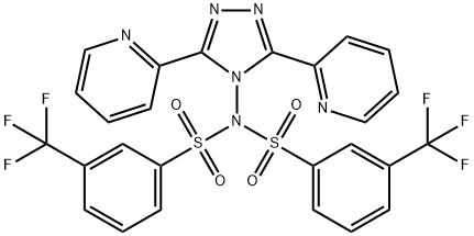 N-[3,5-DI(2-PYRIDINYL)-4H-1,2,4-TRIAZOL-4-YL]-3-(TRIFLUOROMETHYL)-N-([3-(TRIFLUOROMETHYL)PHENYL]SULFONYL)BENZENESULFONAMIDE 结构式