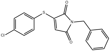 1-BENZYL-3-[(4-CHLOROPHENYL)SULFANYL]-1H-PYRROLE-2,5-DIONE 结构式