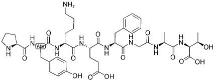 H-PRO-TYR-LYS-GLU-PHE-GLY-ALA-THR-OH 结构式