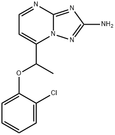 7-[1-(2-CHLOROPHENOXY)ETHYL][1,2,4]TRIAZOLO[1,5-A]PYRIMIDIN-2-AMINE 结构式