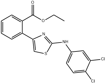 2-(2-((3,4-二氯苯基)氨基)噻唑-4-基)苯甲酸乙酯 结构式