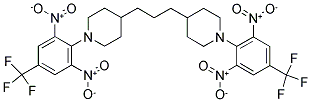 1-[2,6-DINITRO-4-(TRIFLUOROMETHYL)PHENYL]-4-(3-(1-[2,6-DINITRO-4-(TRIFLUOROMETHYL)PHENYL]-4-PIPERIDYL)PROPYL)PIPERIDINE 结构式