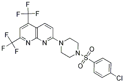 7-(4-[(4-CHLOROPHENYL)SULFONYL]PIPERAZINO)-2,4-BIS(TRIFLUOROMETHYL)[1,8]NAPHTHYRIDINE 结构式