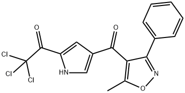 2,2,2-TRICHLORO-1-(4-[(5-METHYL-3-PHENYL-4-ISOXAZOLYL)CARBONYL]-1H-PYRROL-2-YL)-1-ETHANONE 结构式